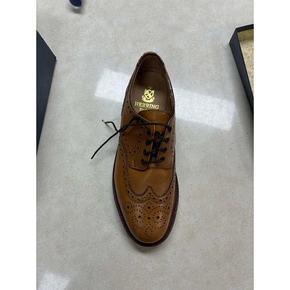 Herring Shoes Carlisle Acorn Calf Country Brogue ShoesMens UK 11 F MadeinEngland